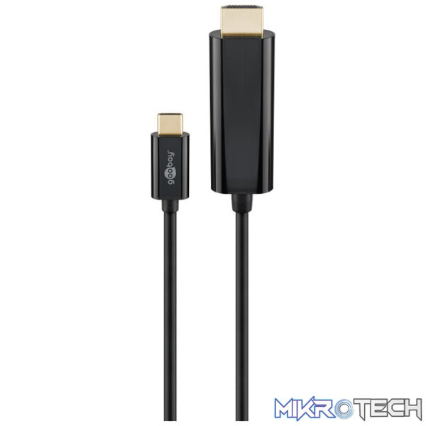 Goobay USB-C to HDMI Adapter 1.8m Cable (4k @ 60 Hz) - Black - Image 2
