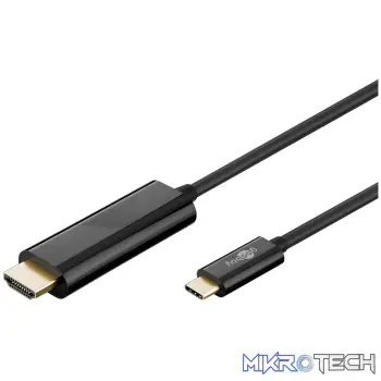 Goobay USB-C to HDMI Adapter 1.8m Cable (4k @ 60 Hz) - Black