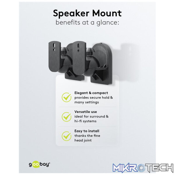 Goobay Universal Speaker Mount with Swivel and Tilt - Black - Image 5