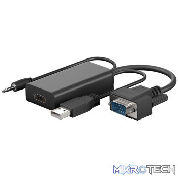 Goobay VGA to HDMI Converter with 3.5 mm Jack Audio