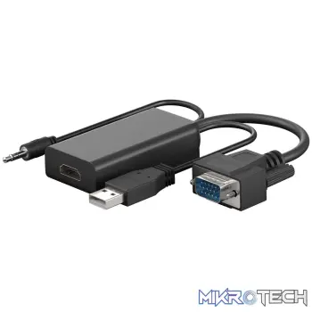 Goobay VGA to HDMI Converter with 3.5 mm Jack Audio