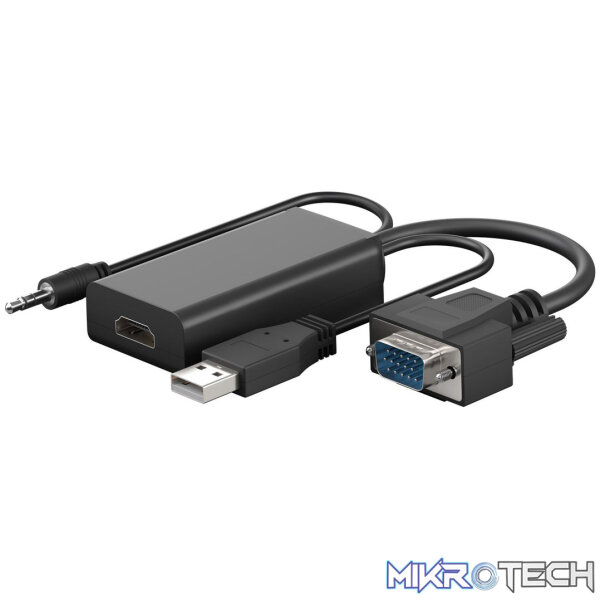 Goobay VGA to HDMI Converter with 3.5 mm Jack Audio Goobay VGA to HDMI Converter with 3.5 mm Jack Audio
