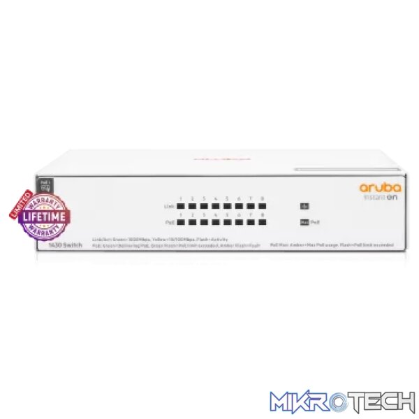 HPE Networking Instant On 1430 8 Port GbE Poe Switch | SW14308G-64W HPE Networking Instant On 1430 8 Port GbE Poe Switch | SW14308G-64W