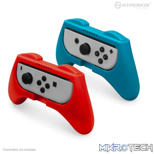 Hyperkin Pro Handle Attachment Set 2 Pack for Switch Joy-Con - Blue/Red - Image 2