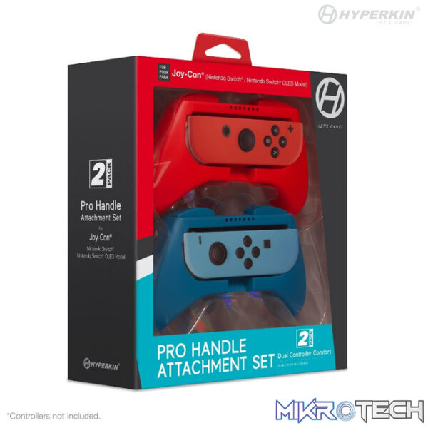 Hyperkin Pro Handle Attachment Set 2 Pack for Switch Joy-Con - Blue/Red - Image 6