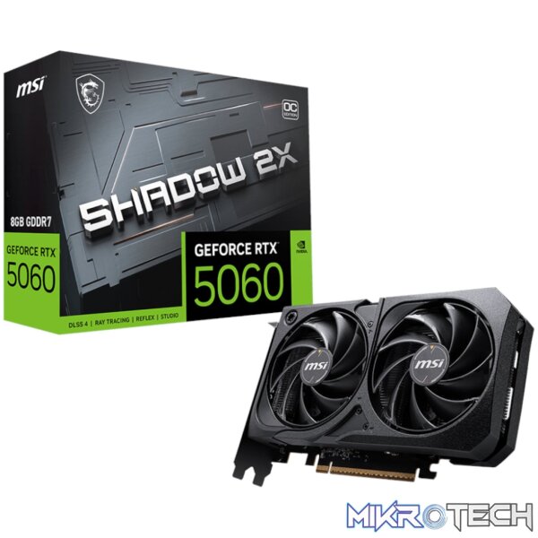 MSI GeForce RTX 5060 SHADOW 2X OC 8GB Graphics Card MSI GeForce RTX 5060 SHADOW 2X OC 8GB Graphics Card