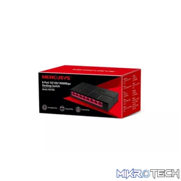 Mercusys 8-Port Gigabit Desktop Switch, 8x Gigabit Ports | MRC-MS108G - Image 4