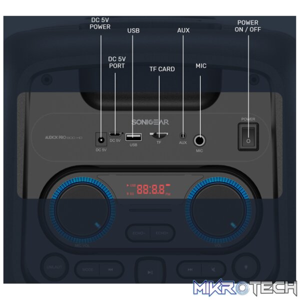 SonicGear AudioX Pro 800 HD Portable Bluetooth Speaker (2024 Edition) - Image 12