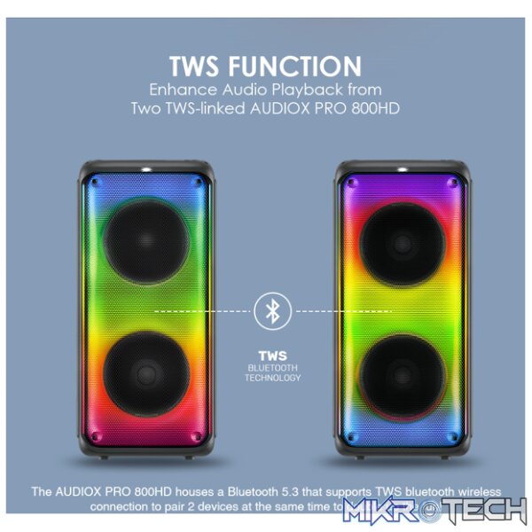 SonicGear AudioX Pro 800 HD Portable Bluetooth Speaker (2024 Edition) - Image 3
