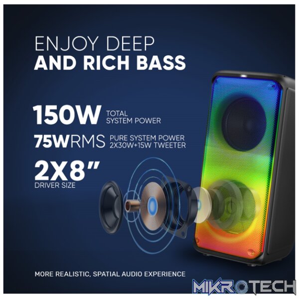 SonicGear AudioX Pro 800 HD Portable Bluetooth Speaker (2024 Edition) - Image 7