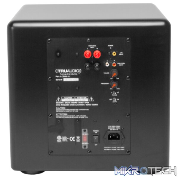 TruAudio Compact Series 10" Powered Subwoofer, Dual Passive Radiators, 250W - Image 4