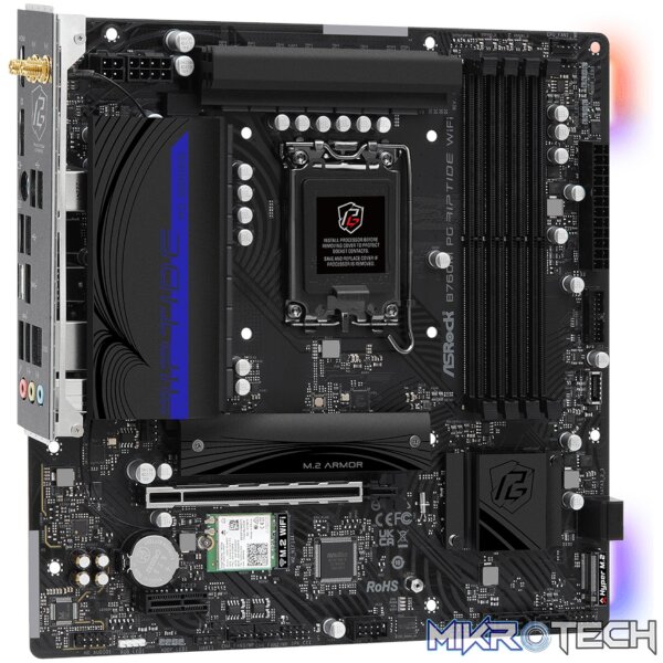 ASRock B760M PG Riptide Wi-Fi Intel LGA1700 Micro-ATX Motherboard - Image 4