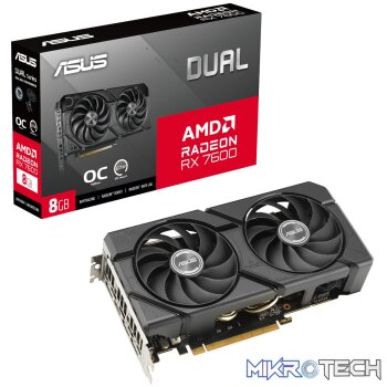 ASUS Dual Radeon RX 7600 EVO OC Edition 8GB GDDR6 Graphics Card