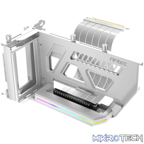 Antec SHIFT ARGB Vertical GPU Bracket with PCIe 4.0 Riser Cable – White Antec SHIFT ARGB Vertical GPU Bracket with PCIe 4.0 Riser Cable – White