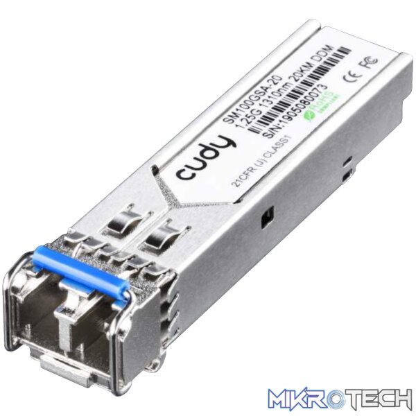 Cudy SM100GSA-20 Single Mode 1.25Gb/s SFP Module Cudy SM100GSA-20 Single Mode 1.25Gb/s SFP Module
