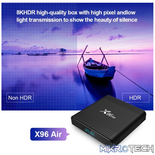 X96 Air 8K Smart TV BOX Android 9.0 Media Player with Remote Control, Quad-core Amlogic S905X3, RAM: 4GB, ROM: 32GB, Dual Band WiFi, Bluetooth, AU Plug - Image 8