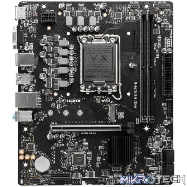 MSI H610M-S PRO Intel LGA1700 M-ATX Motherboard - Image 2