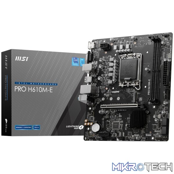 MSI H610M-S PRO Intel LGA1700 M-ATX Motherboard MSI H610M-S PRO Intel LGA1700 M-ATX Motherboard