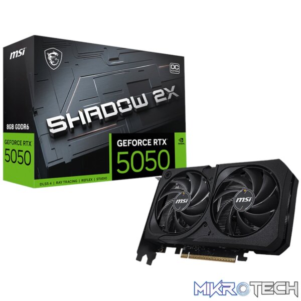 MSI Nvidia GeForce RTX 5050 Shadow 2X OC 8GB Graphics Card MSI Nvidia GeForce RTX 5050 Shadow 2X OC 8GB Graphics Card