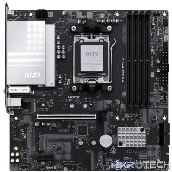 MSI PRO B840M-P Wi-Fi 6E AMD AM5 MATX Gaming Motherboard - Image 2