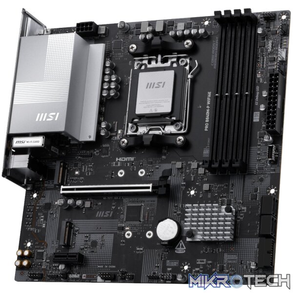 MSI PRO B840M-P Wi-Fi 6E AMD AM5 MATX Gaming Motherboard - Image 4