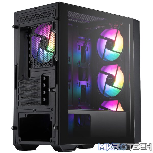MSI PRO FORGE M050A Micro-ATX Gaming Chassis - Black - Image 3