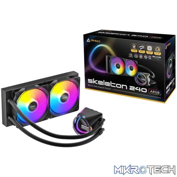 Antec Skeleton 240 ARGB CPU Liquid Cooler Black - Image 6