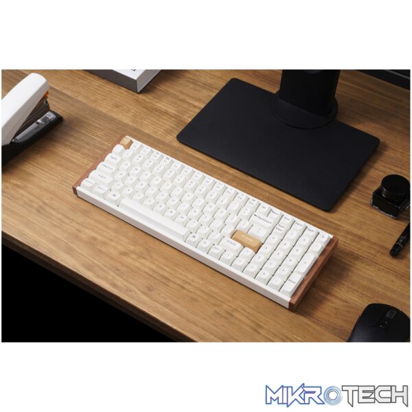 Keychron K4 HE 96% Magnetic Switch Hot-Swap RGB Wireless Keyboard – White (Wood + Aluminium) - Image 2