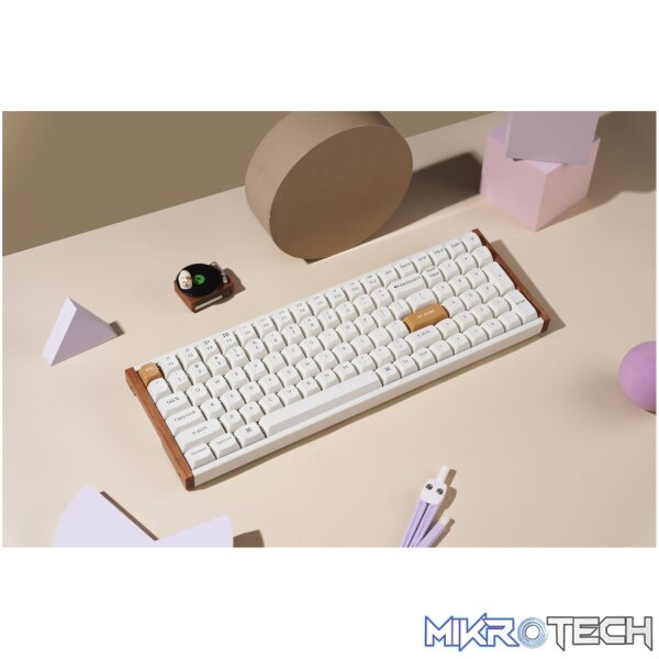 Keychron K4 HE 96% Magnetic Switch Hot-Swap RGB Wireless Keyboard – White (Wood + Aluminium) - Image 4
