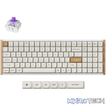 Keychron K4 HE 96% Magnetic Switch Hot-Swap RGB Wireless Keyboard – White (Wood + Aluminium)
