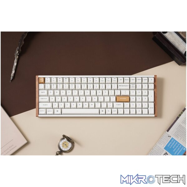 Keychron K4 HE 96% Magnetic Switch Hot-Swap RGB Wireless Keyboard – White (Wood + Aluminium) - Image 5