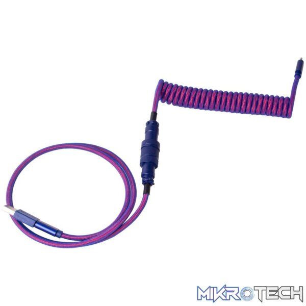 Keychron Premium Coiled Aviator USB Cable | Type-C + USB-A Adapter | Detachable Aviator Connector | 108 cm - Image 3