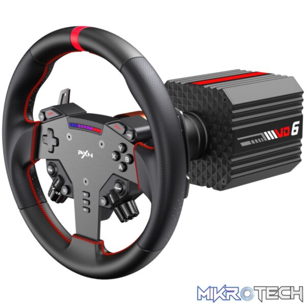 PXN VD6 Direct Drive Sim Racing Wheel | PD-HM Dual Pedal | Z9 Clamp Bundle - Image 2