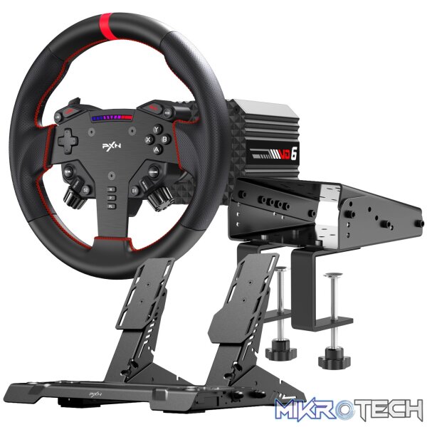 PXN VD6 Direct Drive Sim Racing Wheel | PD-HM Dual Pedal | Z9 Clamp Bundle PXN VD6 Direct Drive Sim Racing Wheel | PD-HM Dual Pedal | Z9 Clamp Bundle