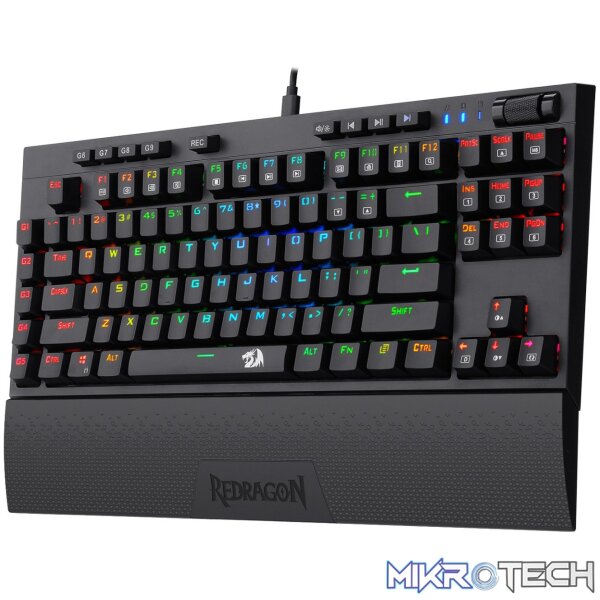 Redragon K588 RGB Pro BROADSWORD TKL Mechanical Wired Gaming Keyboard - Black - Image 2