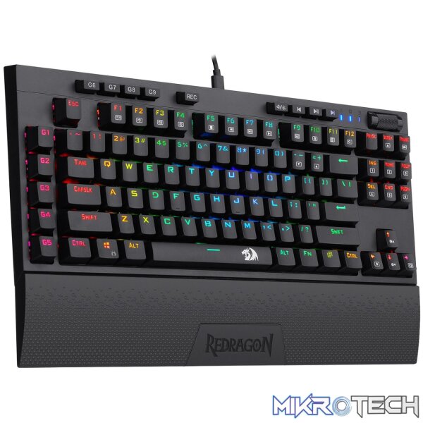 Redragon K588 RGB Pro BROADSWORD TKL Mechanical Wired Gaming Keyboard - Black - Image 3