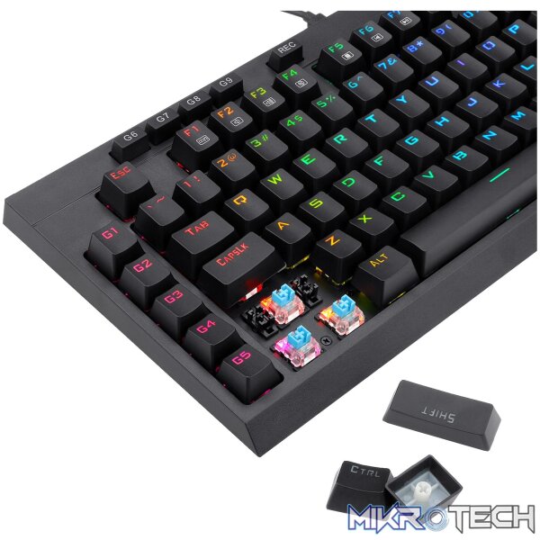 Redragon K588 RGB Pro BROADSWORD TKL Mechanical Wired Gaming Keyboard - Black - Image 6