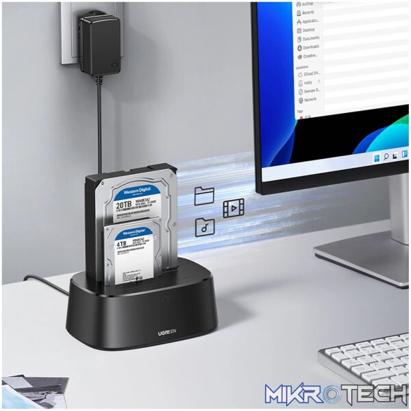 UGreen CM198 3.5/2.5 inch SATA HDD/SDD USB3.0 Docking Station - Image 3