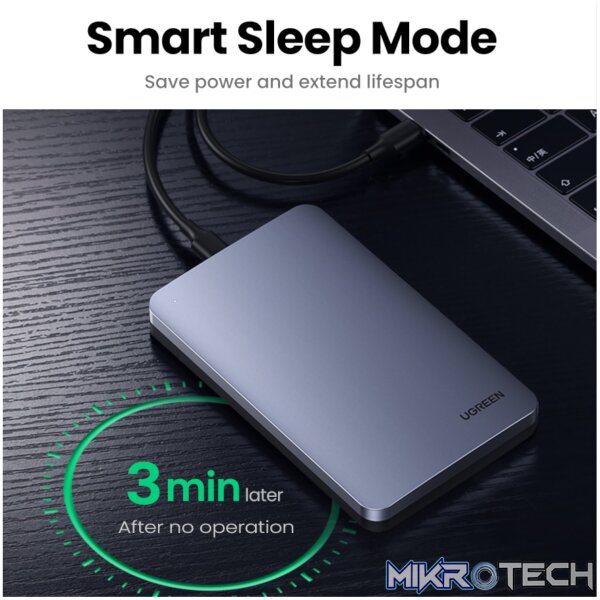 UGreen CM300 2.5 inch USB Type-C Hard Drive Enclosure - Silver - Image 2