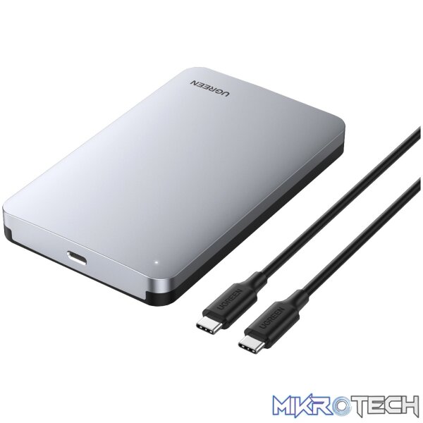 UGreen CM300 2.5 inch USB Type-C Hard Drive Enclosure - Silver UGreen CM300 2.5 inch USB Type-C Hard Drive Enclosure - Silver