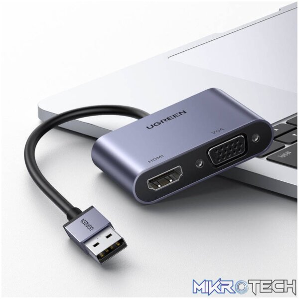 UGreen CM449 USB-A to HDMI + VGA 1080P Display Adapter - Image 4