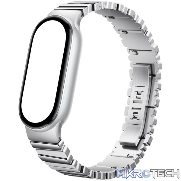 Xiaomi Smart Band 10 Asymmetrical Metal Strap – Silver - Image 2
