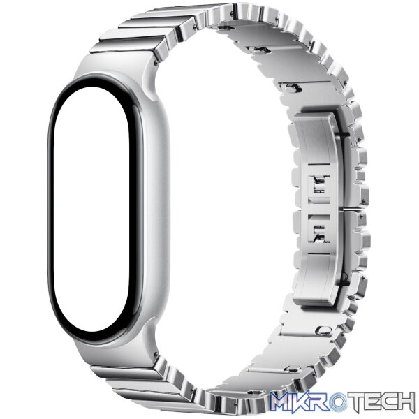Xiaomi Smart Band 10 Asymmetrical Metal Strap – Silver - Image 3