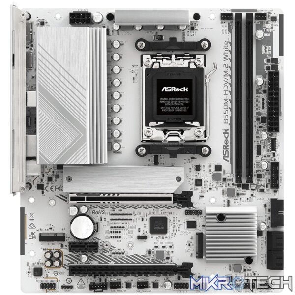 ASRock B650M-HDV/M.2 AM5 Micro-ATX Motherboard - White - Image 2