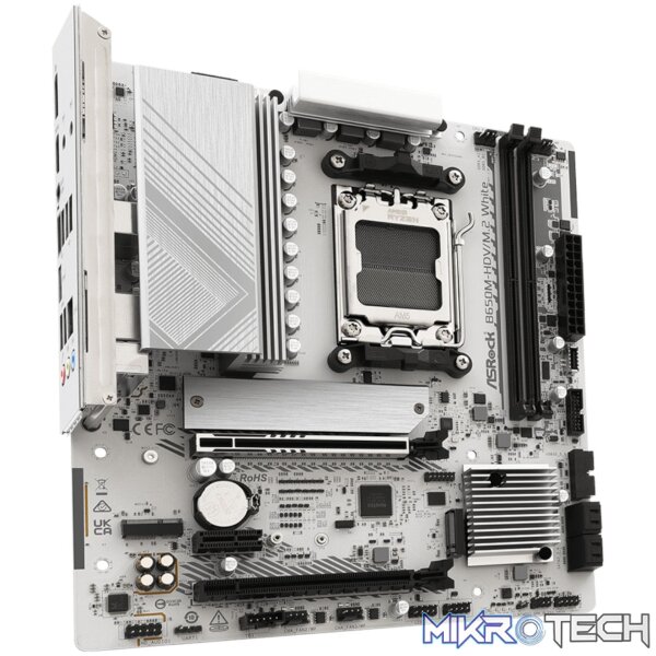 ASRock B650M-HDV/M.2 AM5 Micro-ATX Motherboard - White - Image 3