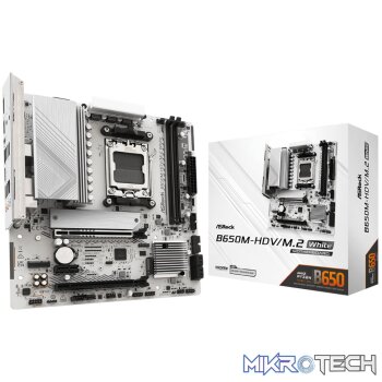 ASRock B650M-HDV/M.2 AM5 Micro-ATX Motherboard - White