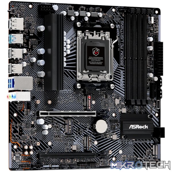 ASRock B650M PG Lightning AMD AM5 Micro ATX Motherboard - Image 3