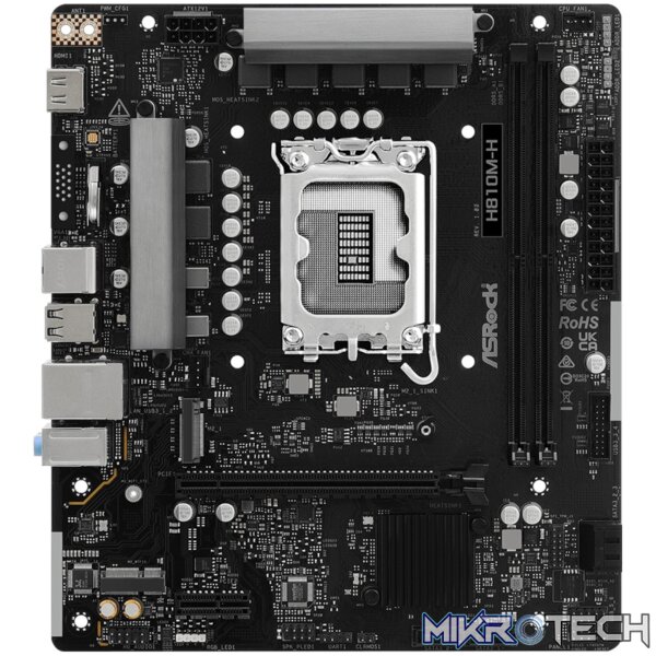 ASRock H810M-H Intel LGA1851 Micro ATX Motherboard - Black - Image 2
