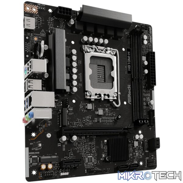 ASRock H810M-H Intel LGA1851 Micro ATX Motherboard - Black - Image 3