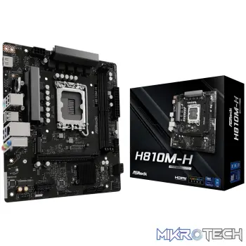 ASRock H810M-H Intel LGA1851 Micro ATX Motherboard - Black